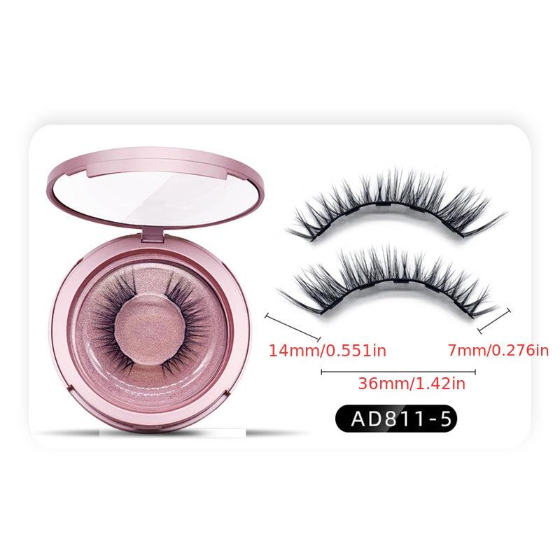 2pairs Magnetic False Lashes Extension Set with Tweezers and Eyeliner Kit