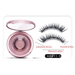 2pairs Magnetic False Lashes Extension Set with Tweezers and Eyeliner Kit