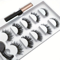 5 Pairs Magnetic Eyelashes 3D Mink Eyelashes Magnetic Eyeliner Magnetic Lashes