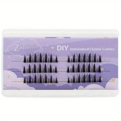 3 Rows Natural Slim False Eyelashes with Demon Feather Fan Flame