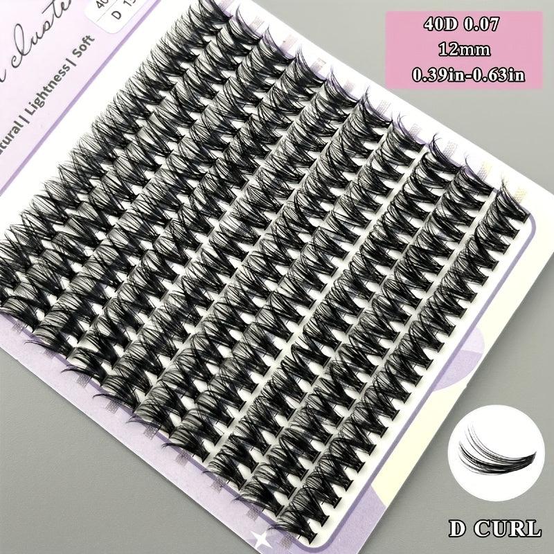 200 Clusters Lashes 40D 12mm D Curling Individual Lashes Extensions