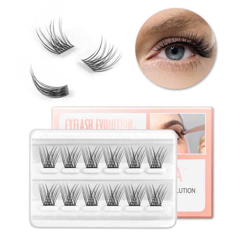 10 16mm Lash Clusters, Natural False Eyelashes, 12pcs, DIY Extension