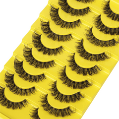 10 Pairs Faux Mink False Eyelashes Fluffy Dramatic Volume Makeup