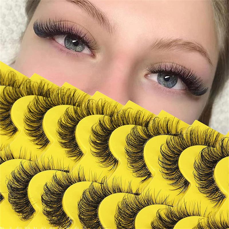 10 Pairs Faux Mink False Eyelashes Fluffy Dramatic Volume Makeup