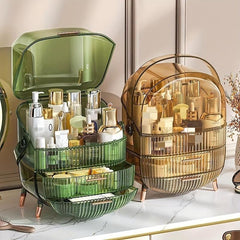 Waterproof Makeup Organizer with Lid and Drawers
