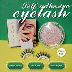 Reusable Adhesive False Eyelashes No Glue Lashes Easy to Apply