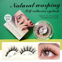 Reusable Adhesive False Eyelashes No Glue Lashes Easy to Apply