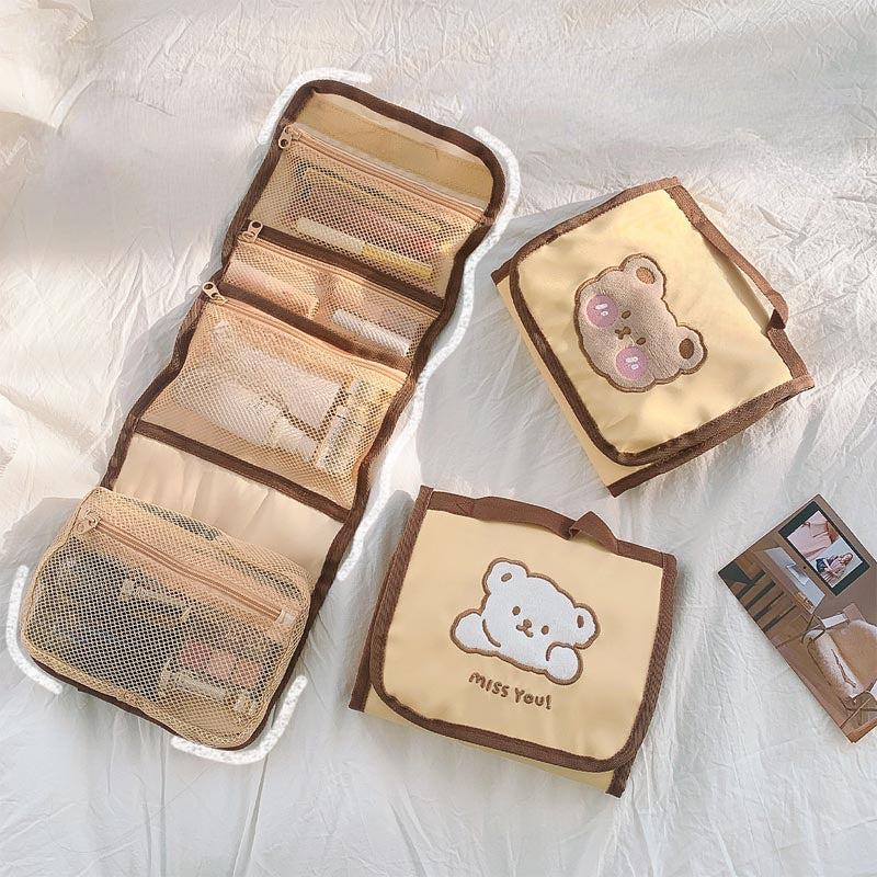 Bear Makeup Bag Hanging Organizer Travel Jewelry Cosmetic Brushes