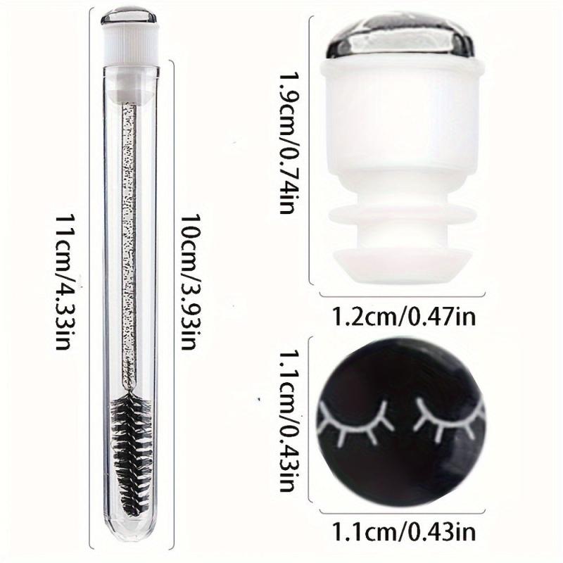 10 PCS Reusable Eyebrow Brush Tubes with Resin Drill