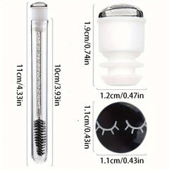 10 PCS Reusable Eyebrow Brush Tubes with Resin Drill