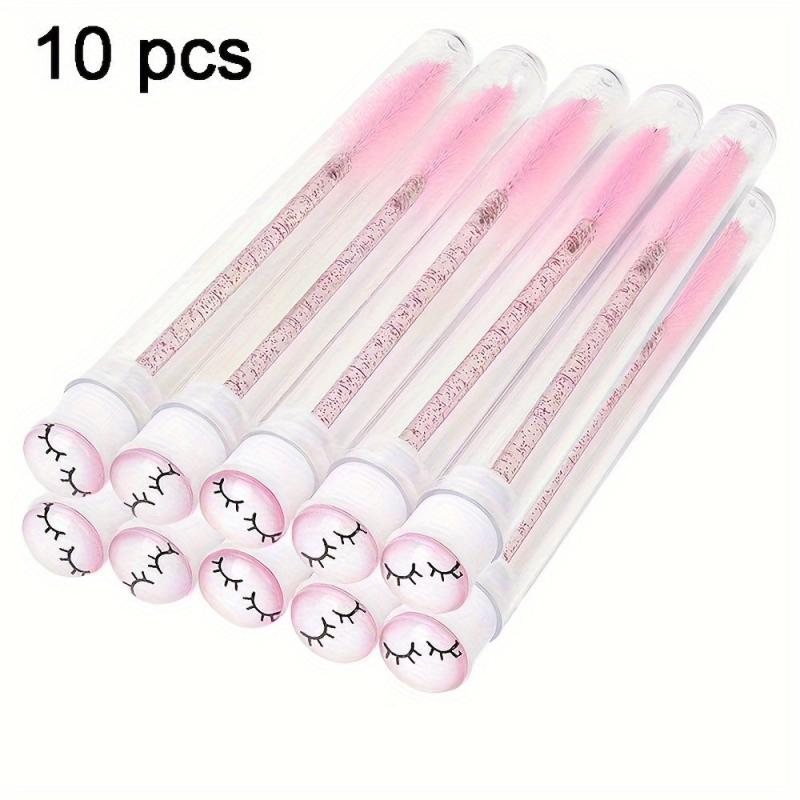 10 PCS Reusable Eyebrow Brush Tubes with Resin Drill