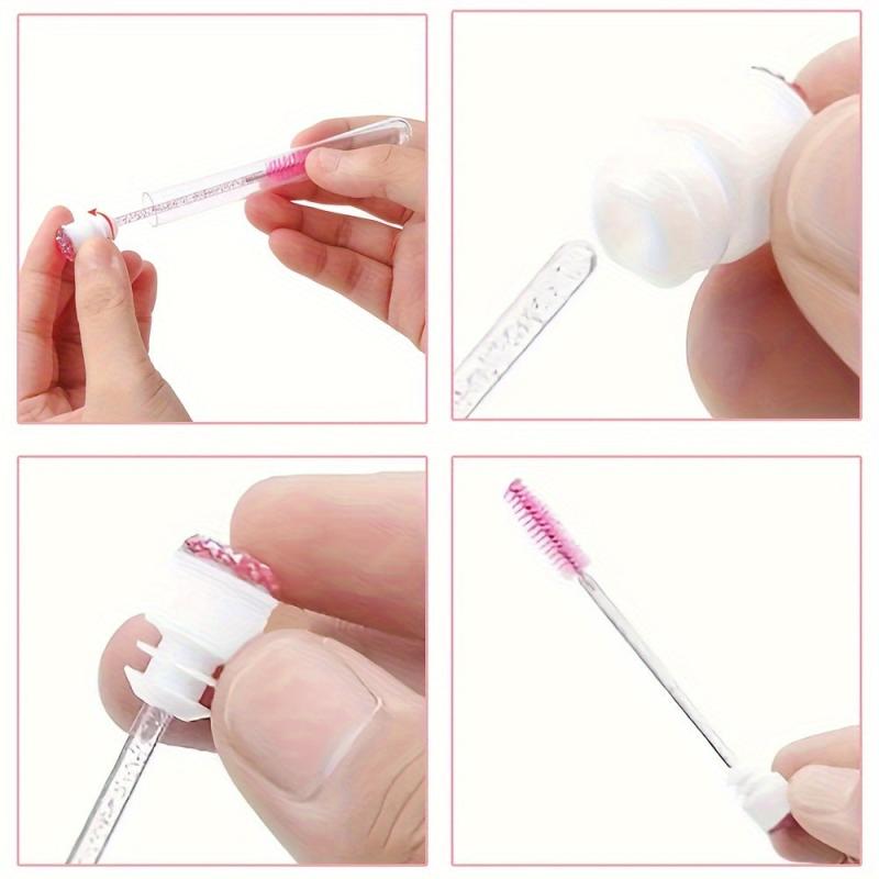 10 PCS Reusable Eyebrow Brush Tubes with Resin Drill