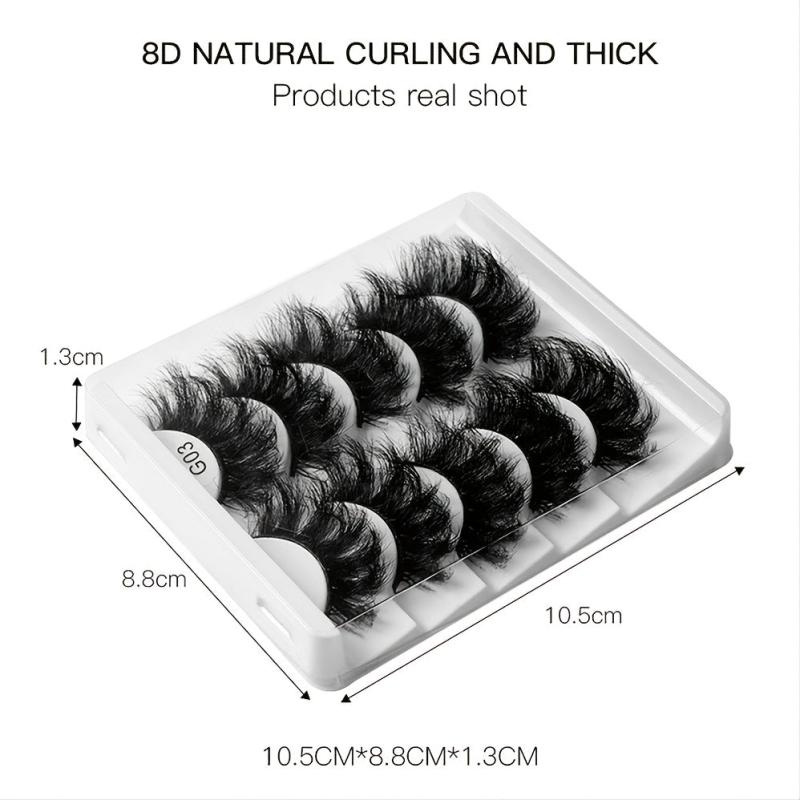 5 Pairs 8D Faux Mink False Eyelashes Dramatic Volume Fuffy Lashes