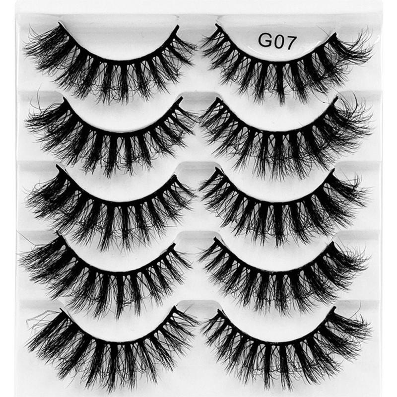 5 Pairs 8D Faux Mink False Eyelashes Dramatic Volume Fuffy Lashes