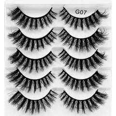 5 Pairs 8D Faux Mink False Eyelashes Dramatic Volume Fuffy Lashes