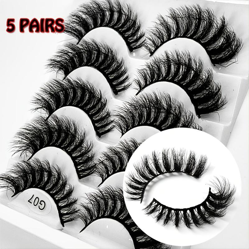 5 Pairs 8D Faux Mink False Eyelashes Dramatic Volume Fuffy Lashes