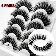 5 Pairs 8D Faux Mink False Eyelashes Dramatic Volume Fuffy Lashes