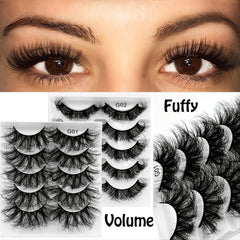5 Pairs 8D Faux Mink False Eyelashes Dramatic Volume Fuffy Lashes