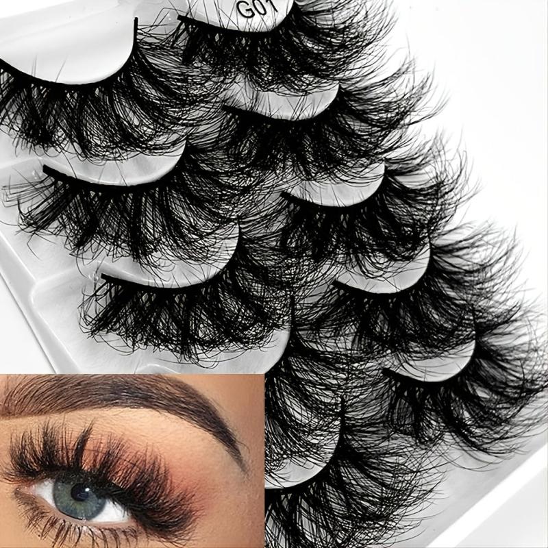 5 Pairs 8D Faux Mink False Eyelashes Dramatic Volume Fuffy Lashes