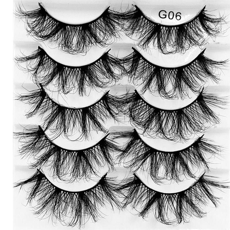 5 Pairs 8D Faux Mink False Eyelashes Dramatic Volume Fuffy Lashes