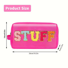 Preppy Makeup Bag With Strap Nylon Waterproof Travel Toiletry Bag