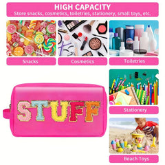 Preppy Makeup Bag With Strap Nylon Waterproof Travel Toiletry Bag