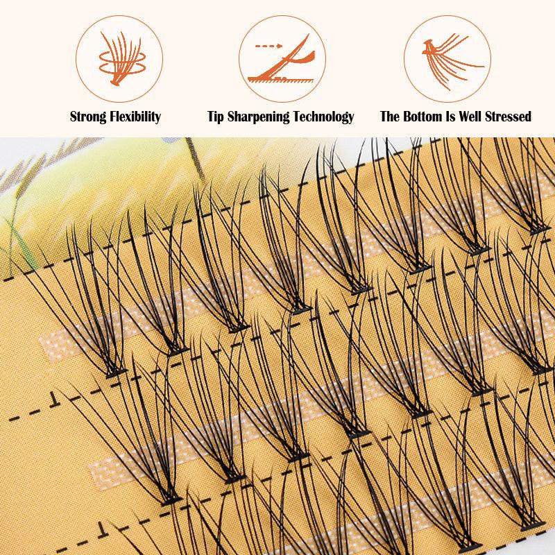 60pcs Clusters Eyelashes Natural Thick False Eyelashes Segmented Lashes