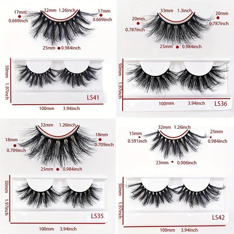 25mm 5D Mink False Eyelashes Natural Look Fluffy Lashes