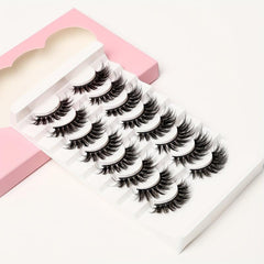 8 Pairs Faux Mink Lashes C Curling Volume for Bold Look