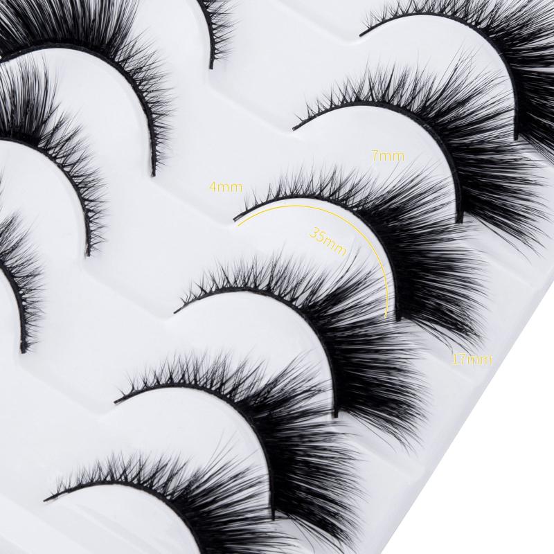 6 Pairs 3D Mink False Eyelashes Fox Eye Cat Eye Look