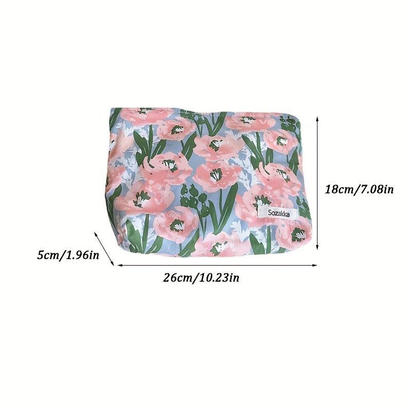 Floral Cosmetic Bag Makeup Case Organizer Travel Toiletry Pouch
