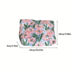 Floral Cosmetic Bag Makeup Case Organizer Travel Toiletry Pouch