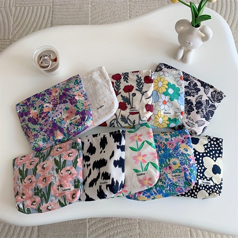 Floral Cosmetic Bag Makeup Case Organizer Travel Toiletry Pouch