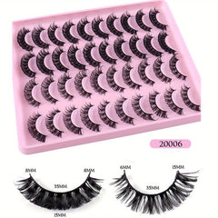 20 Pairs Fluffy 3D Mink Lashes for Daily Dating & Wedding Makeup
