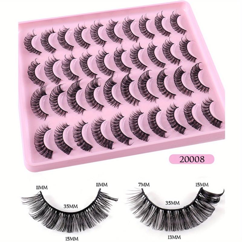20 Pairs Fluffy 3D Mink Lashes for Daily Dating & Wedding Makeup