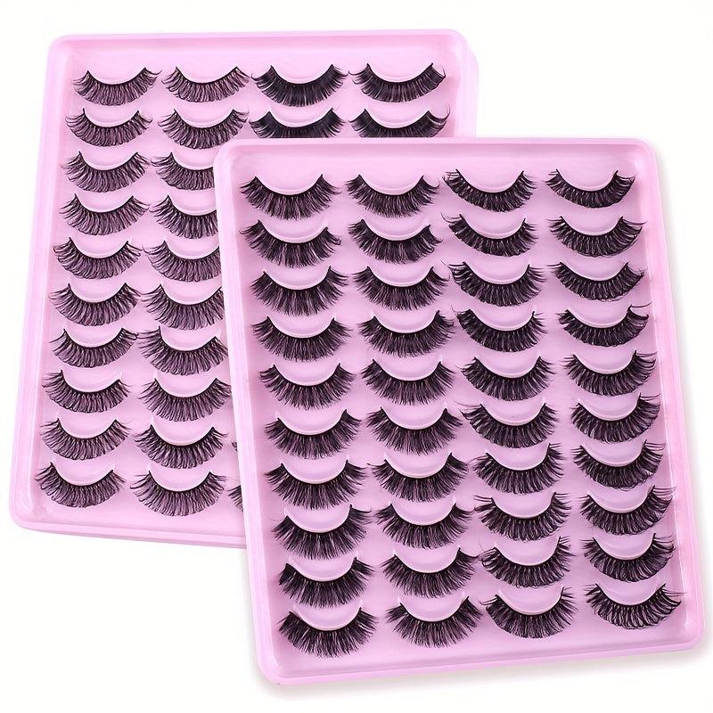 20 Pairs Fluffy 3D Mink Lashes for Daily Dating & Wedding Makeup