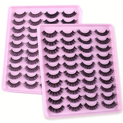 20 Pairs Fluffy 3D Mink Lashes for Daily Dating & Wedding Makeup