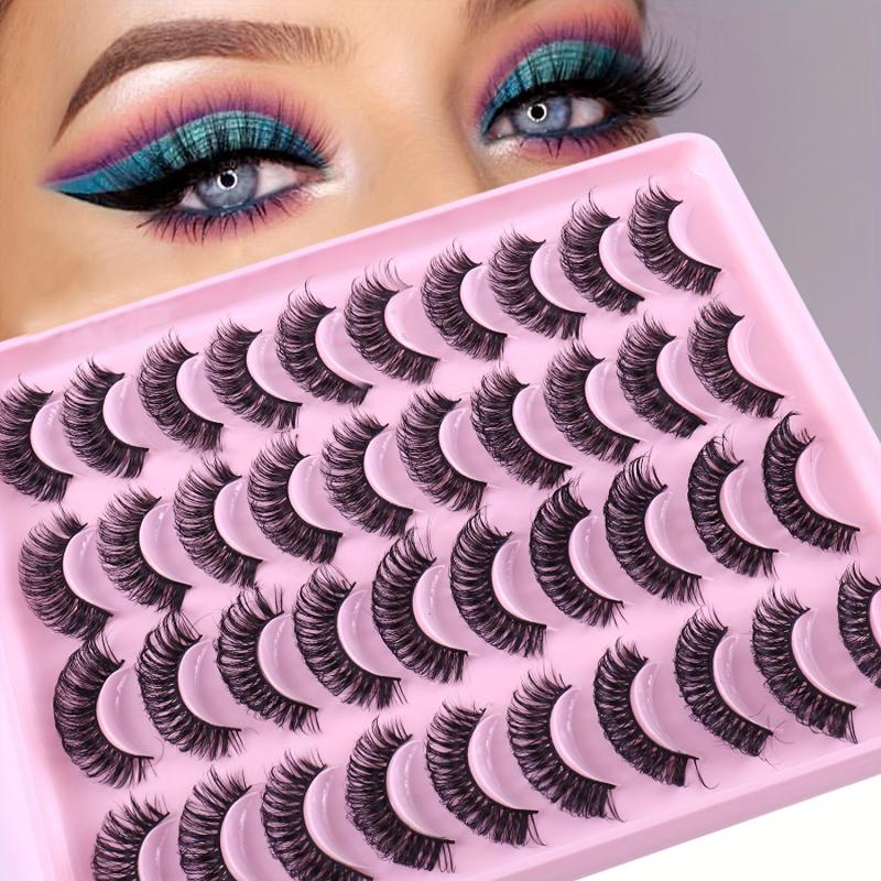 20 Pairs Fluffy 3D Mink Lashes for Daily Dating & Wedding Makeup