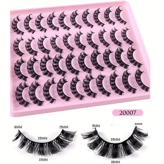 20 Pairs Fluffy 3D Mink Lashes for Daily Dating & Wedding Makeup