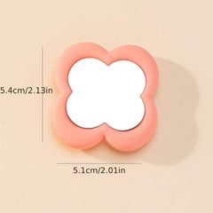 Pink Flower Compact Mirror Cosmetic Mobile Phone Air Cushion Bracket