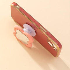 Pink Flower Compact Mirror Cosmetic Mobile Phone Air Cushion Bracket