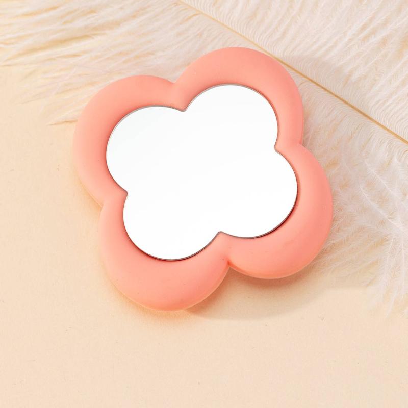 Pink Flower Compact Mirror Cosmetic Mobile Phone Air Cushion Bracket