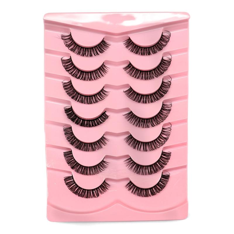7 Pairs Full Strip Eyelashes D Curling Thick Fluffy False Eyelashes