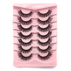 7 Pairs Full Strip Eyelashes D Curling Thick Fluffy False Eyelashes