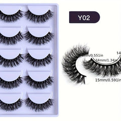 5 Pairs Multilayered Fluffy Curling False Eyelashes