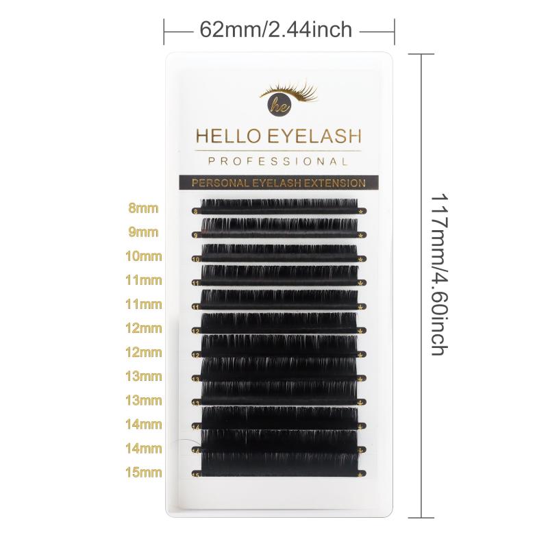 Volume Cashmere Silk Eyelash Extensions 0.05 C CC D DD 8-15mm Mixed Pack