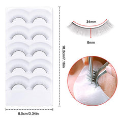 20 Pairs Practice Eyelashes For Mannequin Head Natural Strip Lashes
