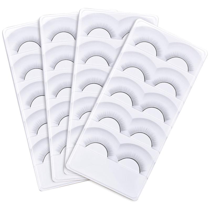 20 Pairs Practice Eyelashes For Mannequin Head Natural Strip Lashes