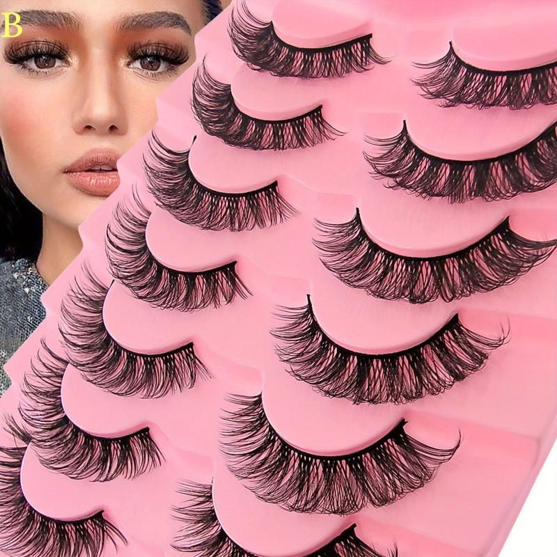 7 Pairs Cat Eye Lashes Doll Style Thick DIY Faux Mink Lashes