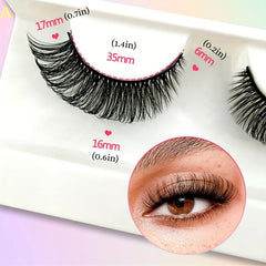 7 Pairs Cat Eye Lashes Doll Style Thick DIY Faux Mink Lashes